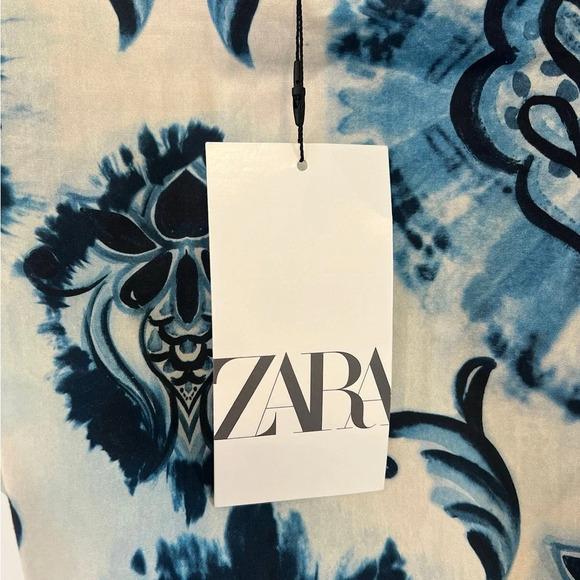 NWT Zara Paisley Floral Gathered Sleeveless Top - Picture 5 of 5